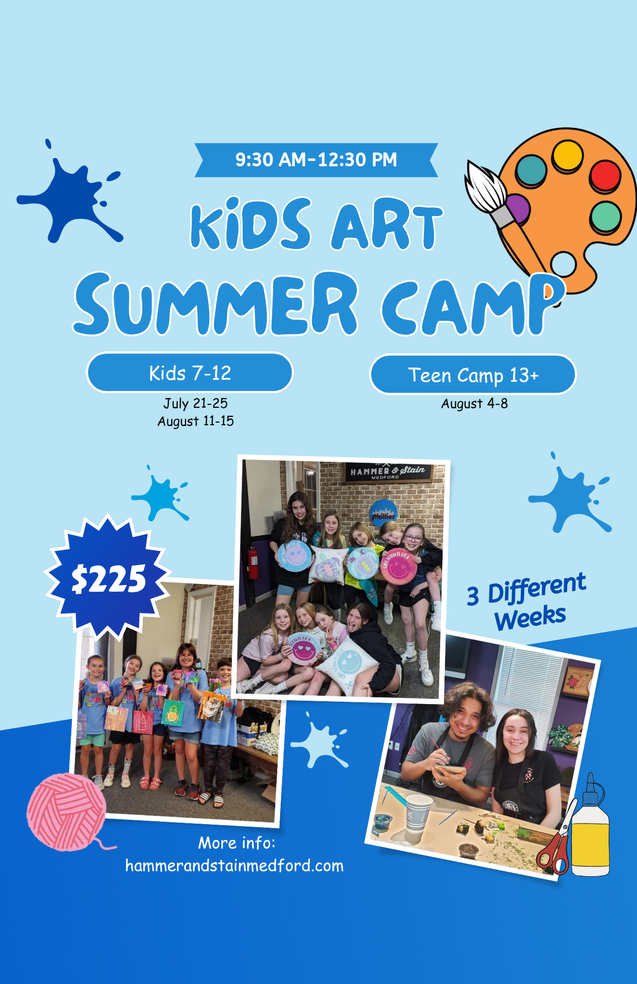 ***Summer Art Camp 2025 (MEDFORD) Ages 7-12 & 13+