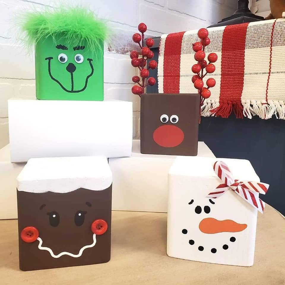 4 Holiday Character Blocks – Hammer and Stain Medford