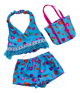 Blue Floral Tankini with Matching Bag