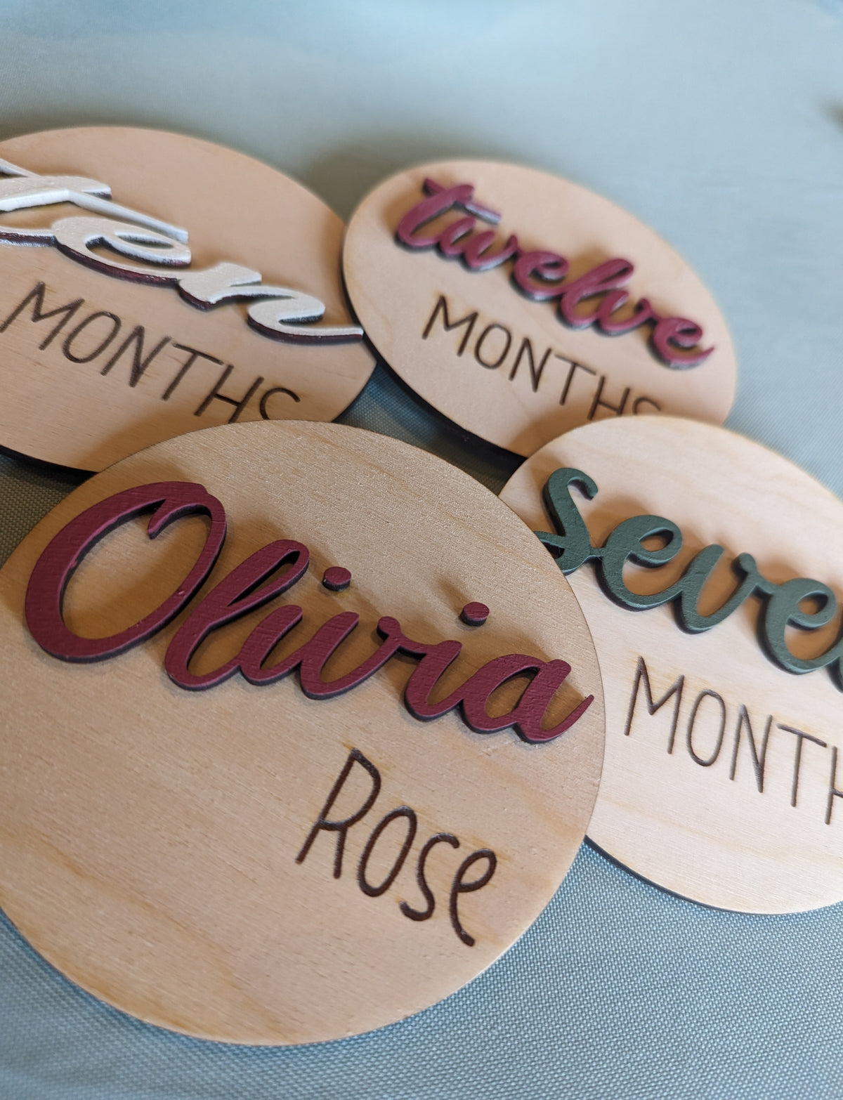 Stained Hello Disc Baby Milestone Discs – Hammer and Stain Medford