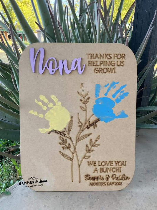 Child Handprint for Mom, Grandmom, Nana