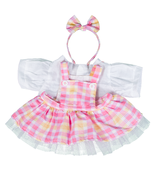 Plaid Pinafore Outfit with Headband